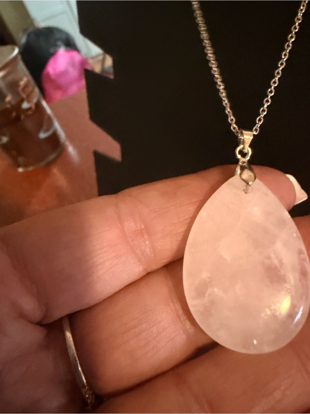 Natural Stone Tear Drop Pendant Necklace NEW 17”-19” - Picture 13 of 14